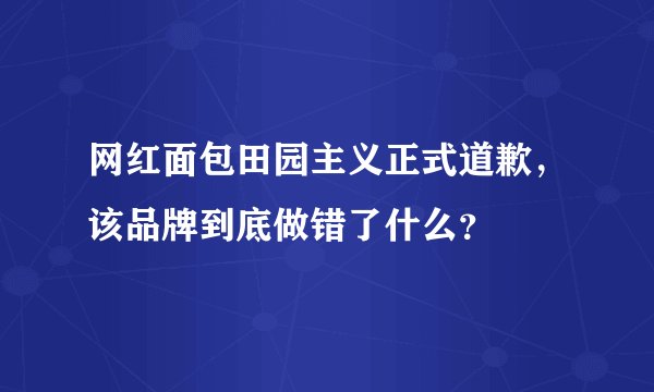 网红面包田园主义正式道歉，该品牌到底做错了什么？