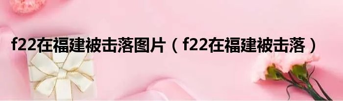 f22在福建被击落图片（f22在福建被击落）