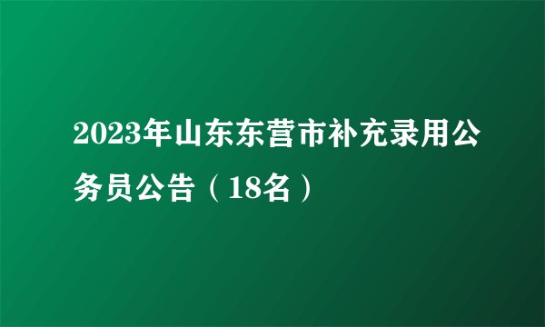 2023年山东东营市补充录用公务员公告（18名）