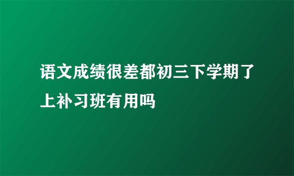 语文成绩很差都初三下学期了上补习班有用吗