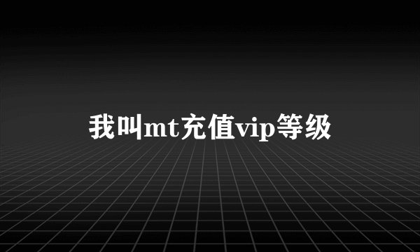 我叫mt充值vip等级