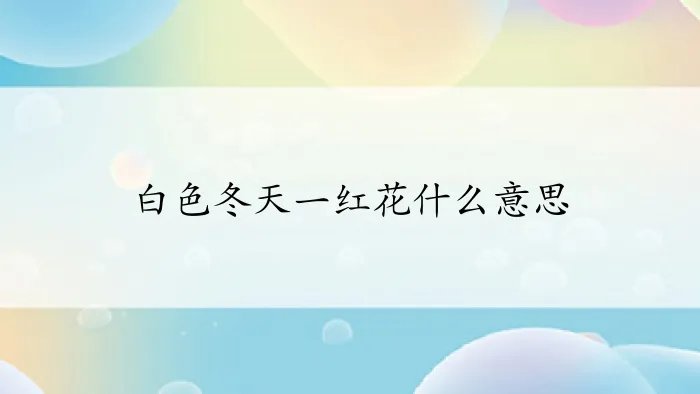 白色冬天一红花什么意思