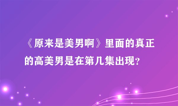 《原来是美男啊》里面的真正的高美男是在第几集出现？
