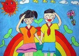 阳光下成长绘画作品