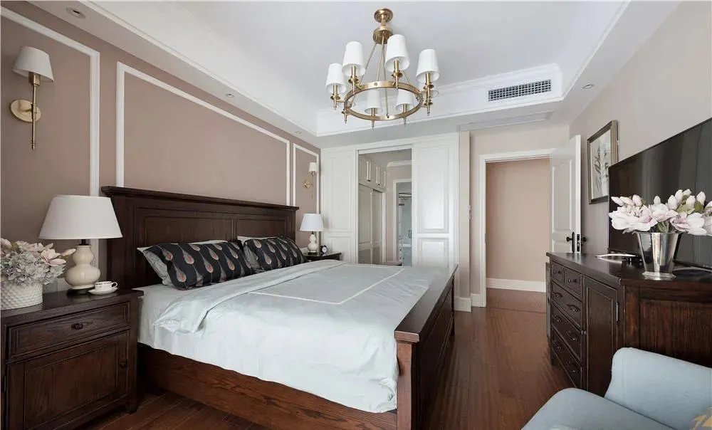 133㎡现代美式风，裸粉色彩搭配，清新淡雅很有格调！