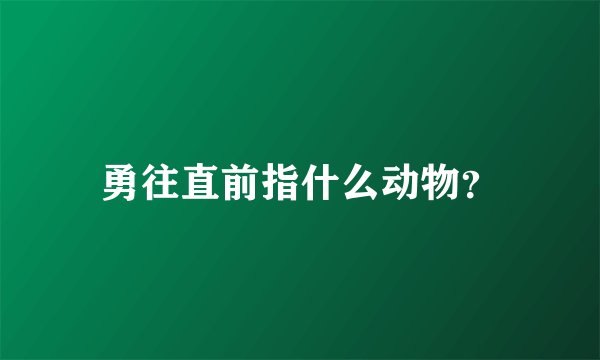 勇往直前指什么动物？