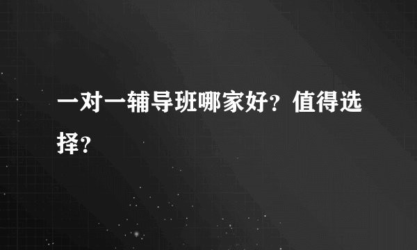 一对一辅导班哪家好？值得选择？