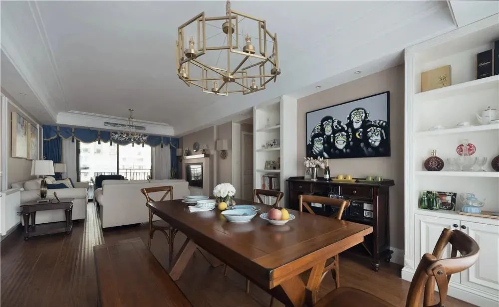 133㎡现代美式风，裸粉色彩搭配，清新淡雅很有格调！