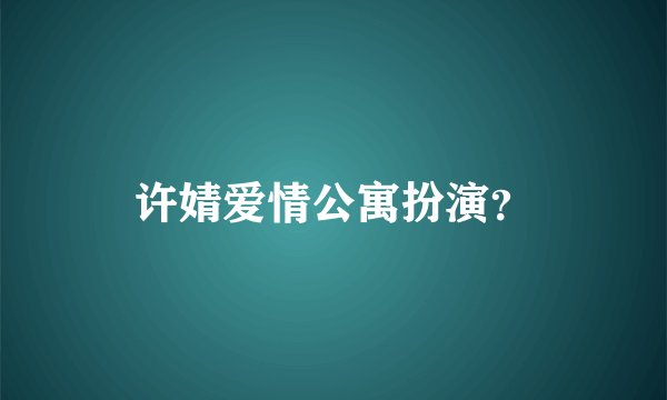 许婧爱情公寓扮演？