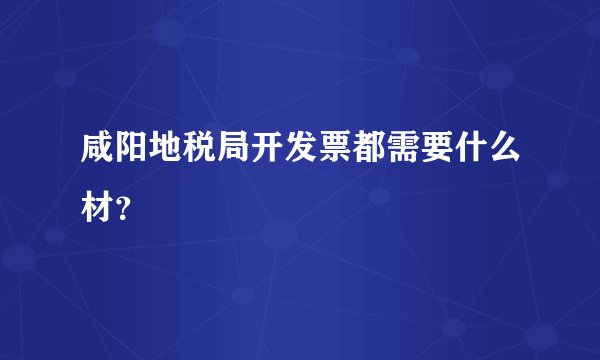 咸阳地税局开发票都需要什么材？