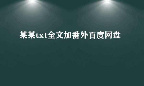 某某txt全文加番外百度网盘