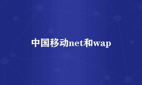 中国移动net和wap