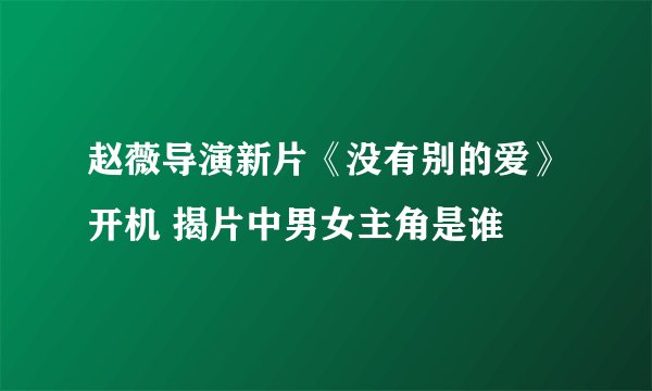 赵薇导演新片《没有别的爱》开机 揭片中男女主角是谁