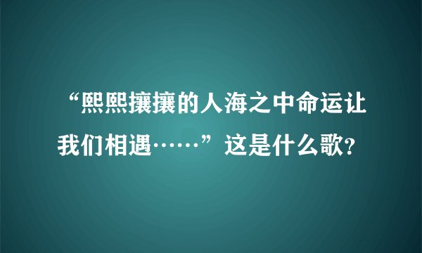 “熙熙攘攘的人海之中命运让我们相遇……”这是什么歌？