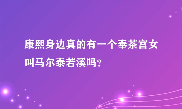 康熙身边真的有一个奉茶宫女叫马尔泰若溪吗？