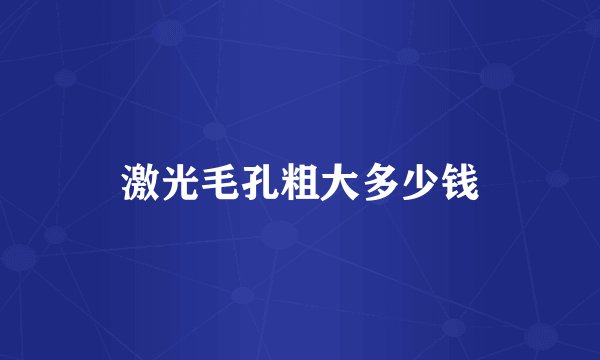 激光毛孔粗大多少钱