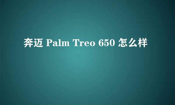 奔迈 Palm Treo 650 怎么样