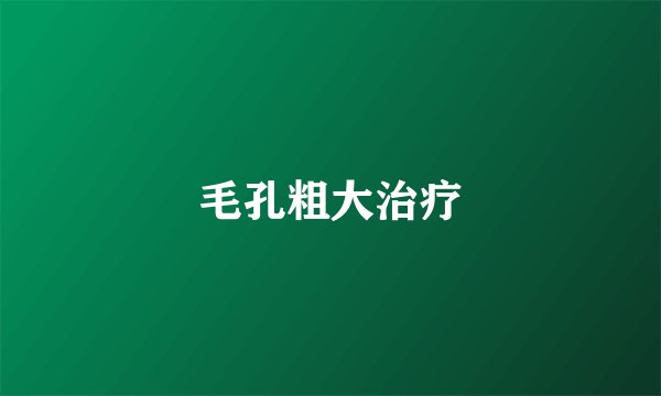 毛孔粗大治疗
