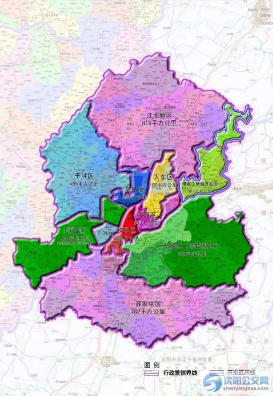 沈阳地图区域划分