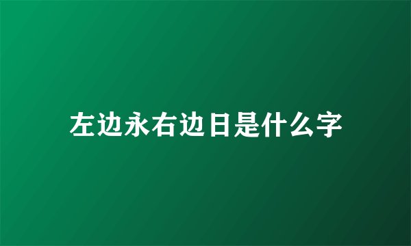 左边永右边日是什么字