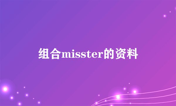 组合misster的资料