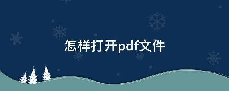 怎样打开pdf文件
