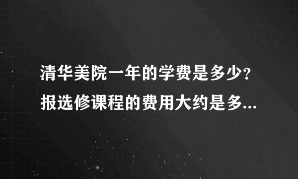 清华美院一年的学费是多少？报选修课程的费用大约是多少？总的来说一年的费用（住宿,伙食等）大约是多少