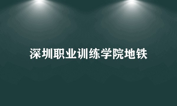 深圳职业训练学院地铁