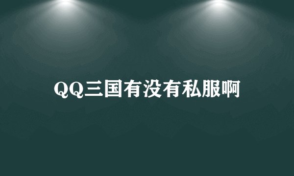 QQ三国有没有私服啊