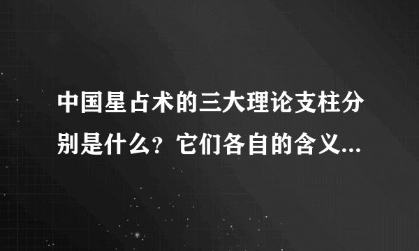 中国星占术的三大理论支柱分别是什么?它们各自的含义是什么?