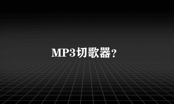 MP3切歌器？