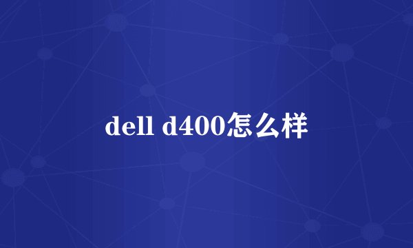 dell d400怎么样