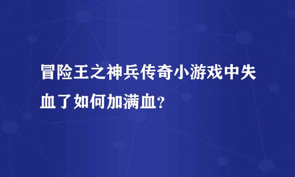 冒险王之神兵传奇小游戏中失血了如何加满血？