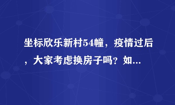 坐标欣乐新村54幢，疫情过后，大家考虑换房子吗？如果要买房应该考虑哪些因素？