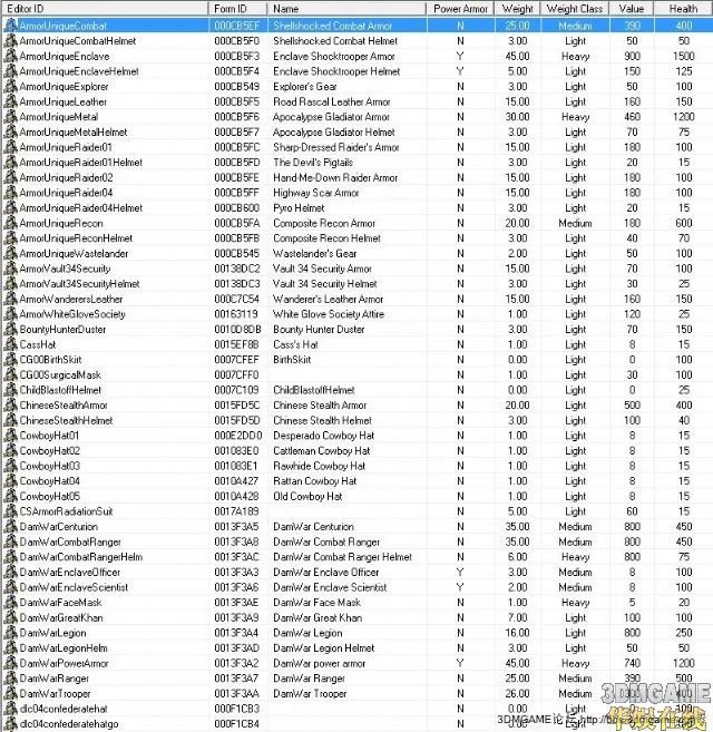 辐射新维加斯全控制台代码解析 辐射新维加斯作弊码