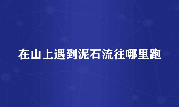 在山上遇到泥石流往哪里跑
