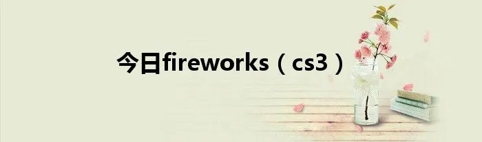 今日fireworks（cs3）