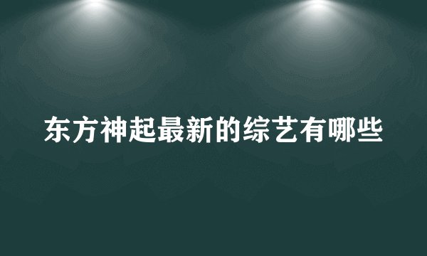 东方神起最新的综艺有哪些