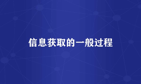 信息获取的一般过程