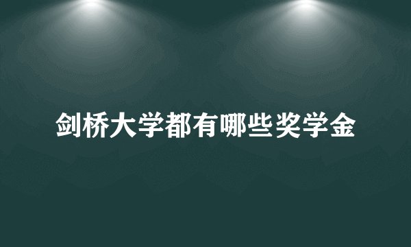剑桥大学都有哪些奖学金