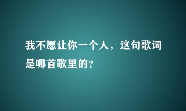 我不愿让你一个人，这句歌词是哪首歌里的？