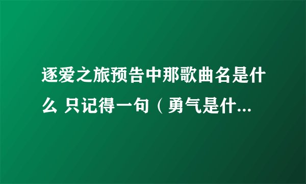 逐爱之旅预告中那歌曲名是什么 只记得一句（勇气是什么） 有知道的告诉下