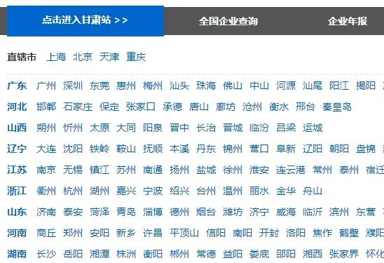 甘肃省工商行政管理局网上年检