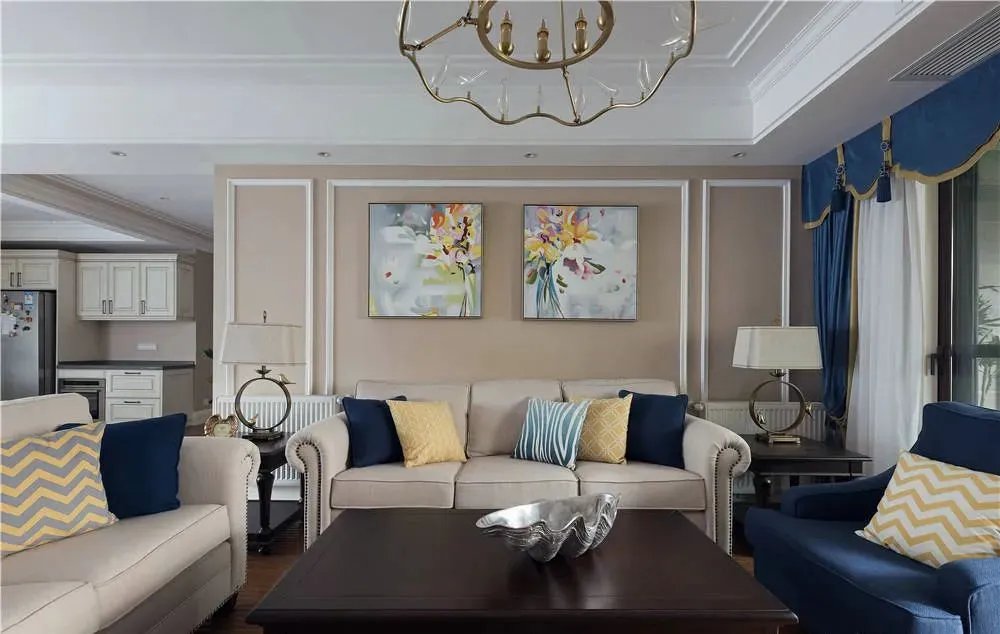 133㎡现代美式风，裸粉色彩搭配，清新淡雅很有格调！