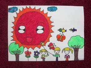 阳光下成长绘画作品