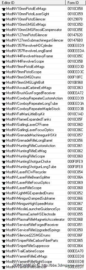 辐射新维加斯全控制台代码解析 辐射新维加斯作弊码
