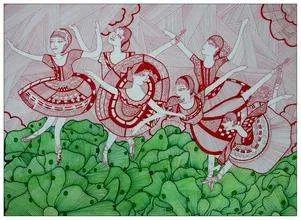 阳光下成长绘画作品