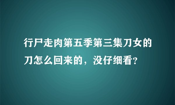 行尸走肉第五季第三集刀女的刀怎么回来的，没仔细看？
