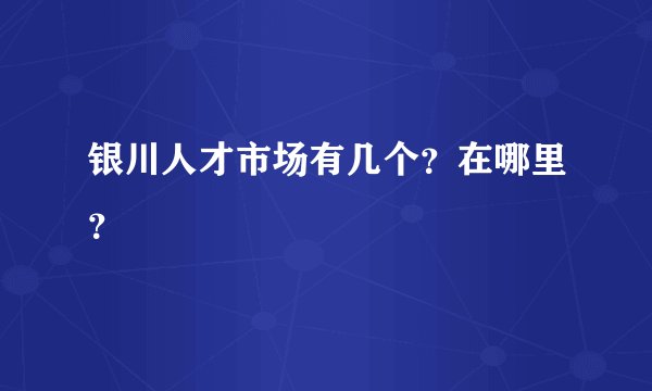 银川人才市场有几个？在哪里？