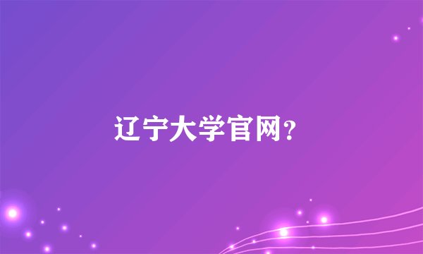 辽宁大学官网？